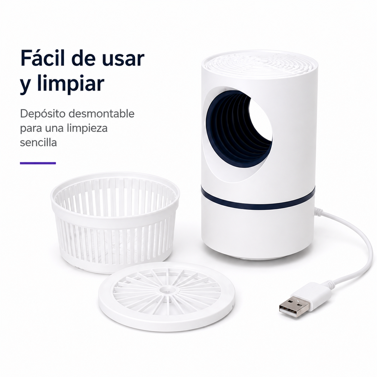 Lámpara Antimosquitos LED UV con Sistema de Succión USB